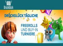 DrückGlück bietet jedem Neukunden bis zu € 300,- Bonus + 75 Freispiele
